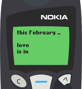Text Message 2938: February, love is in the air in Nokia 5110